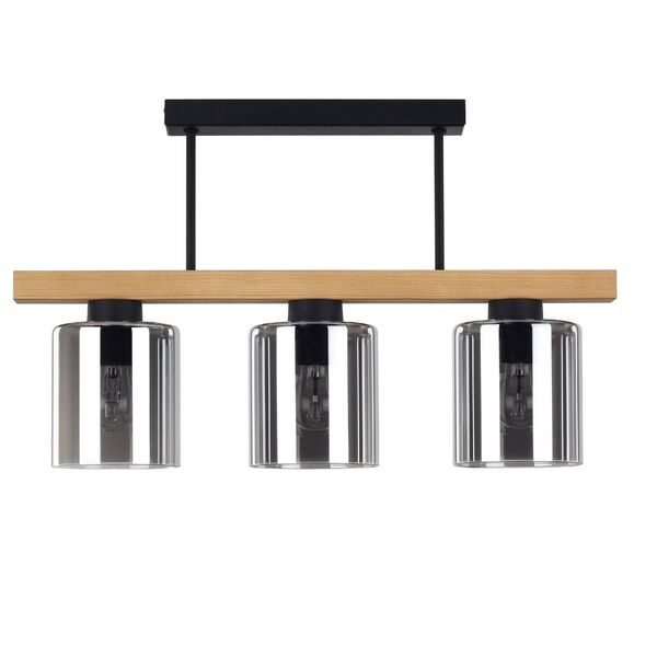 TK Lighting Norman 10193 πλαφονιέρα φωτιστικό οροφής 3x15W E27 ξύλινο/μαύρο