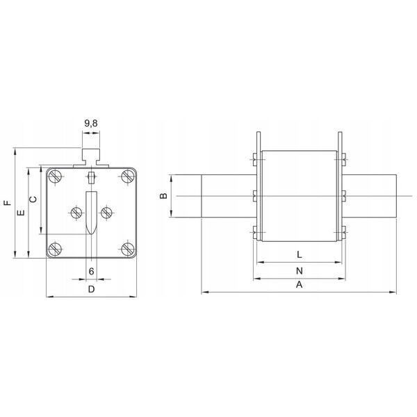 Ασφάλεια ETI Polam NH2/WT-2C 004139395 gF 100A 500V γρήγορη