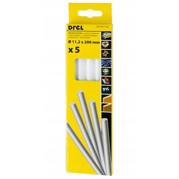 Ράβδοι θερμοκόλλησης 11.2 mm x 200 mm, λευκό, 5 τεμ.