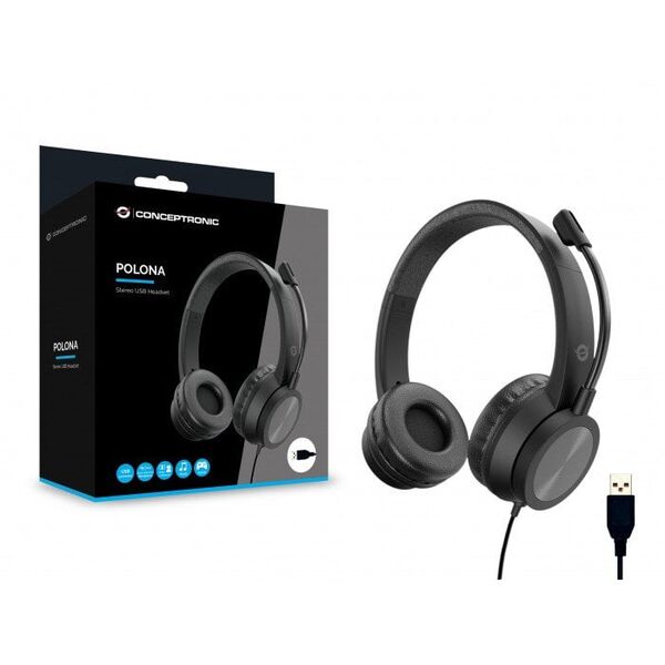 Conceptronic POLONA05B Stereo USB Headset