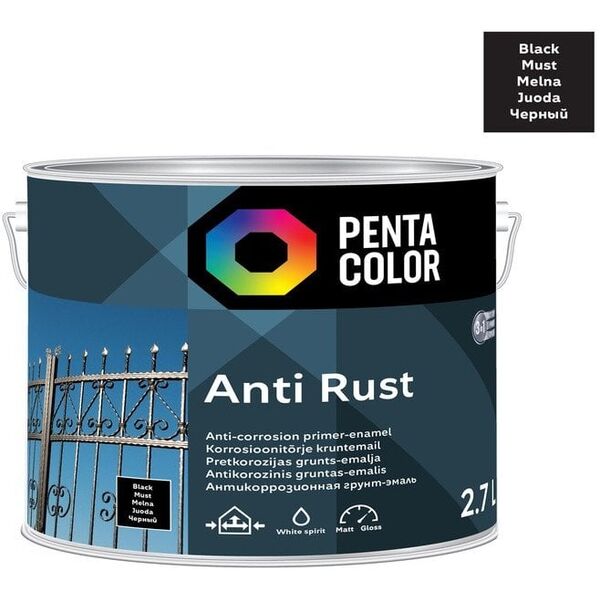 Pentacolor ΒΑΦΗ ANTICOR ΑΝΤΙΣΚΩΡΙΑΚΗ ΜΑΥΡΗ 2.7L