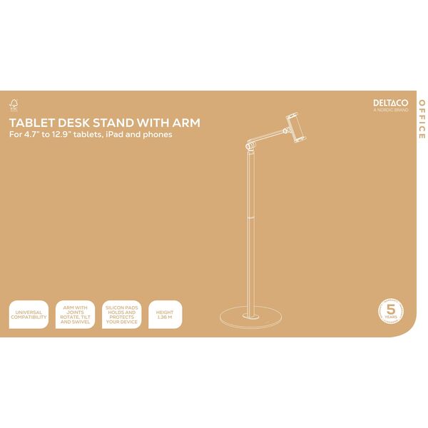 Καθολική βάση δαπέδου Deltaco DELTACO OFFICE, για tablet, 4,7" - 12,9" / ARM-0561
