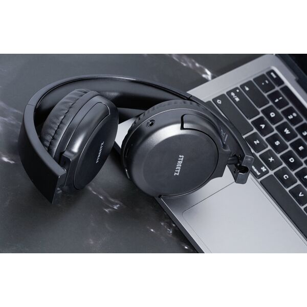 Ακουστικά Streetz BT210 Bluetooth STREETZ, με μικρόφωνο, αναδιπλούμενα, μαύρα / BT210-BLK / 6612085