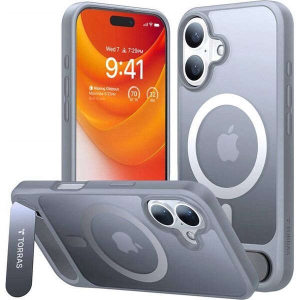 Torras ML Etui Torras Pstand Series do iPhone 16 Plus (Titanium gray)