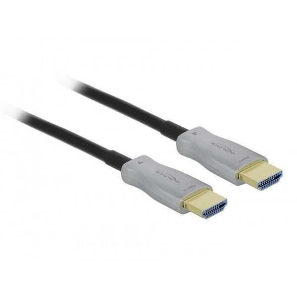 Delock Ενεργό Οπτικό Καλώδιο HDMI 4K 60 Hz 50 m, 50 m, HDMI Τύπου A (Standard), HDMI Τύπου A (Standard), 18 Gbit/s, Μαύρο, Γκρι
