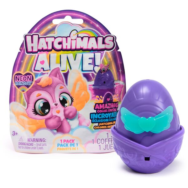 Hatchimals Ζωντανά Neon Rainbow 1 Πακέτο Asst.