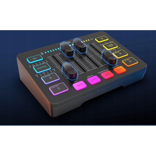 Κάρτα Ήχου Fifine SC3 Μαύρη USB με RGB XLR 2 - καναλιών