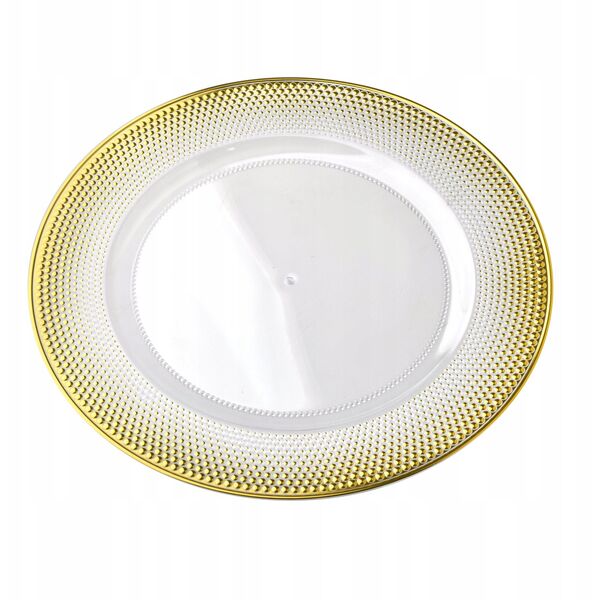 BLANCHE CLEAR Διακοσμητικό πιάτο με χρυσό 33x1,5cm
