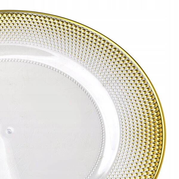 BLANCHE CLEAR Διακοσμητικό πιάτο με χρυσό 33x1,5cm