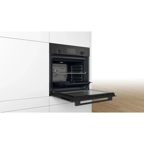 Φούρνος Bosch | HBF133BA1 | 66 L | Ηλεκτρικός | EcoClean | Κουμπιά | Ύψος 59.5 cm | Πλάτος 59.4 cm | Μαύρο