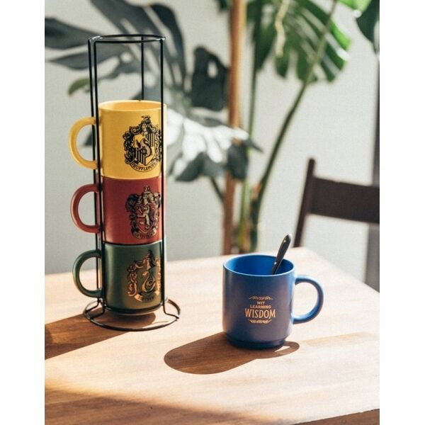 Harry Potter Harry Potter - Zestaw kubków ceramicznych ze stojakiem 300 ml 4 szt. Hogwart Houses