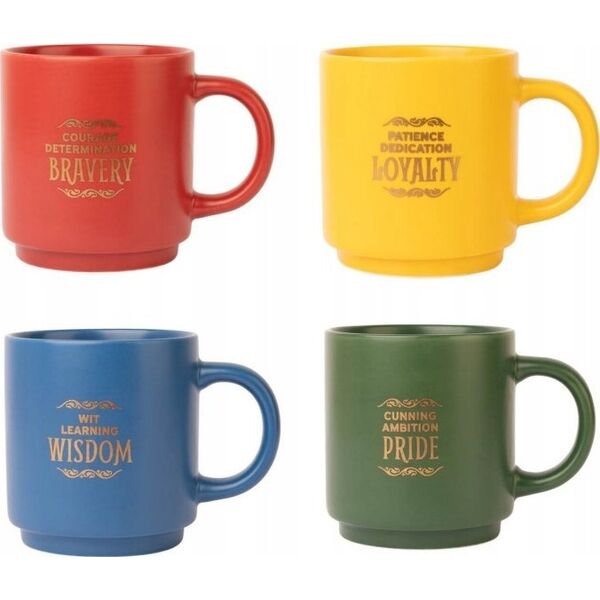 Harry Potter Harry Potter - Zestaw kubków ceramicznych ze stojakiem 300 ml 4 szt. Hogwart Houses
