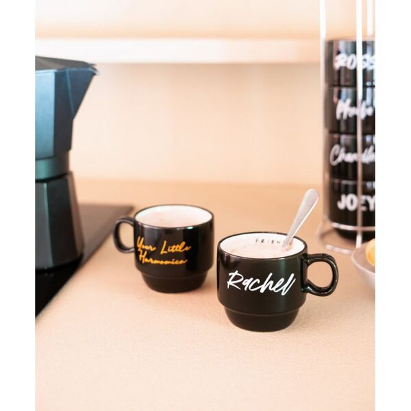 Friends Friends - Zestaw kubków ceramicznych ze stojakiem 150 ml 6 szt.