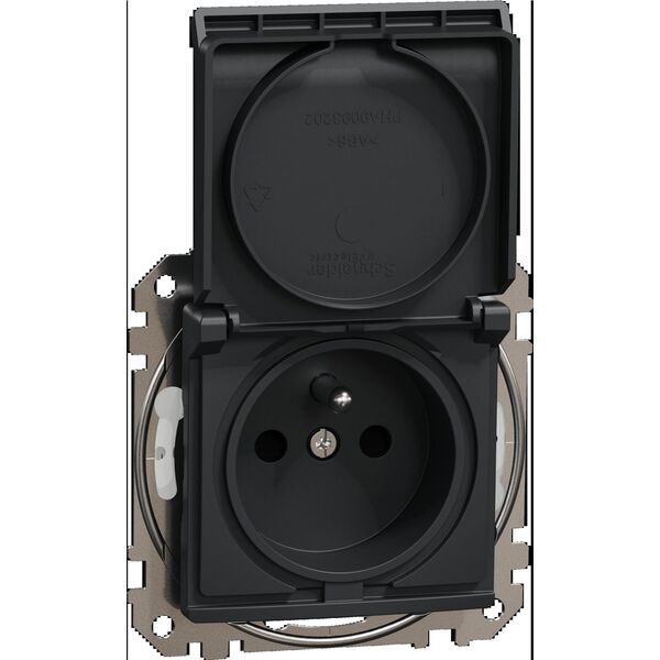 Gniazdo Bryzgoszczelne Schuko Ip44 Czarny Antracyt Sedna Design&Elements Sdd214023 Schneider Electric