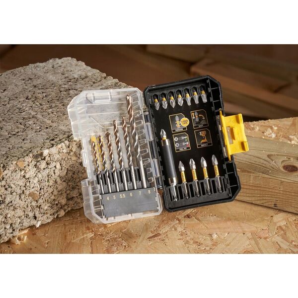 Stanley Zestaw 19 szt. końcówek udarowych 1/4" + wiertła do muru STA88552-XJ