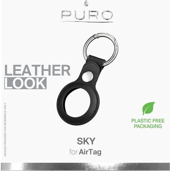 Puro Etui ze skóry ekologicznej Puro SKY Case Apple AirTag (czarny)