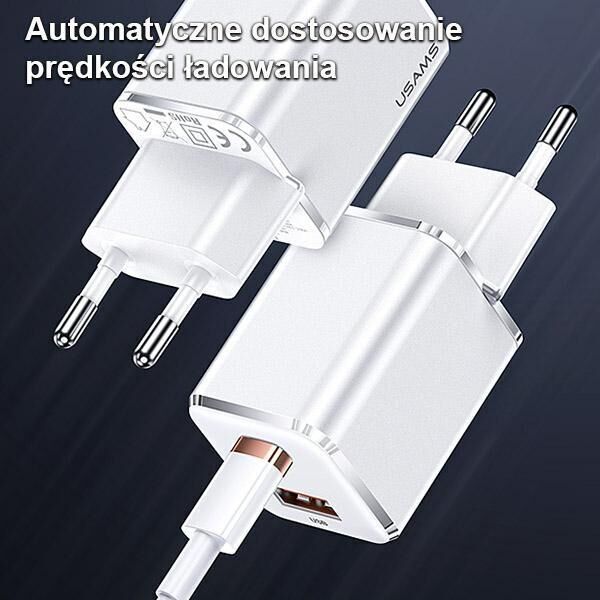 Ładowarka Usams T43 1x USB-A 1x USB-C 3 A (6958444972107)