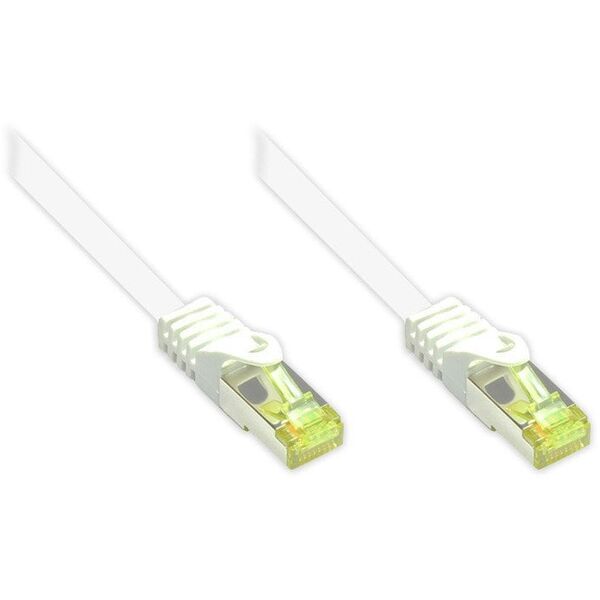 Καλώδιο Patch RJ45 Good Connections με καλώδιο Cat.7 RohCable και προστασία Rastnasenschutz (RNS), S/FTP, PiMF, χωρίς αλογόνα, 600MHz, OFC, λευκό, 2m, Good Connections (8070R-020W)