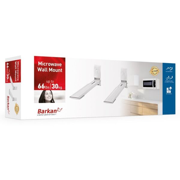 Uchwyt ścienny do kuchenki mikrofalowej 29-42cm biały