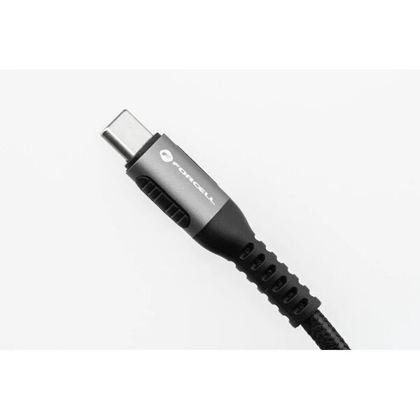 Καλώδιο USB C σε USB C FORCELL F-Energy QC4.0 PD 5A 100W Cafule 0,25 m C260 μαύρο