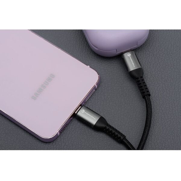 Καλώδιο USB C σε USB C FORCELL F-Energy QC4.0 PD 5A 100W Cafule 0,25 m C260 μαύρο