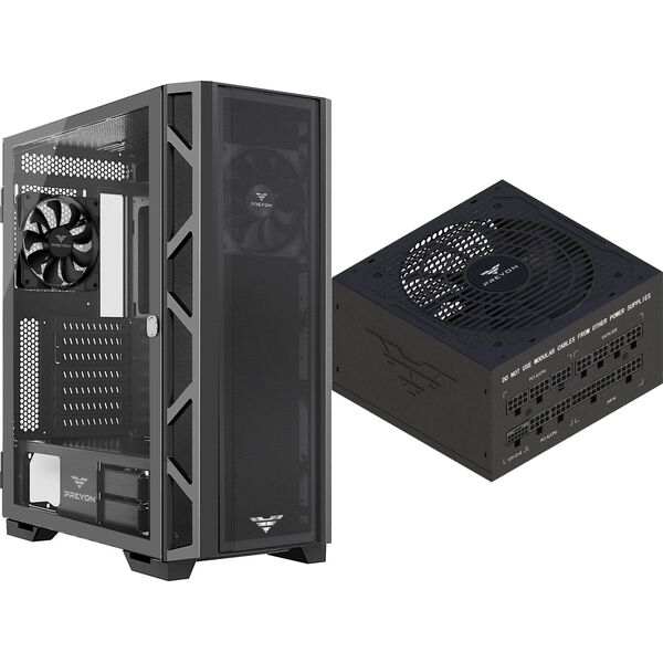 Obudowa PREYON Obudowa PREYON Nest Meshy (PRENM02B) + Zasilacz PREYON EAGLE POWER GOLD 1000W