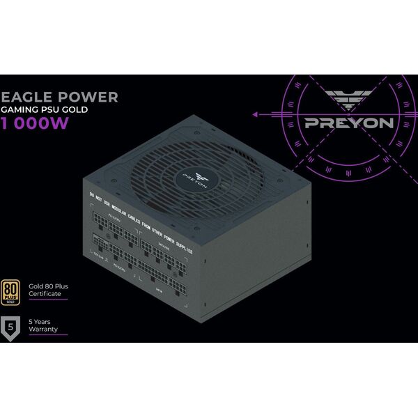 Obudowa PREYON Obudowa PREYON Nest Windy+ Black + Zasilacz PREYON EAGLE POWER GOLD 1000W