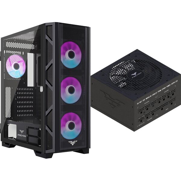 Obudowa PREYON Obudowa PREYON Nest Meshy+ (PRENMP04B) + Zasilacz PREYON EAGLE POWER GOLD 750W