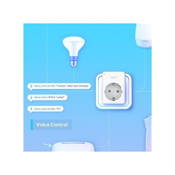 TP-Link TP-Link Tapo P100M(EU) chytrá WiFi mini zásuvka (2300W,10A,2,4 GHz,BT)