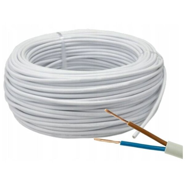 Przewód H03VV-F (OMY) 2X0,75mm2 NKT 160062000C0100 300/300V 100m biały