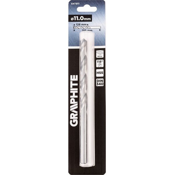 Wiertło do metalu HSS, DIN 340, przedłużane, 11 mm