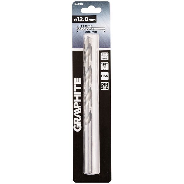 Wiertło do metalu HSS, DIN 340, przedłużane, 12 mm