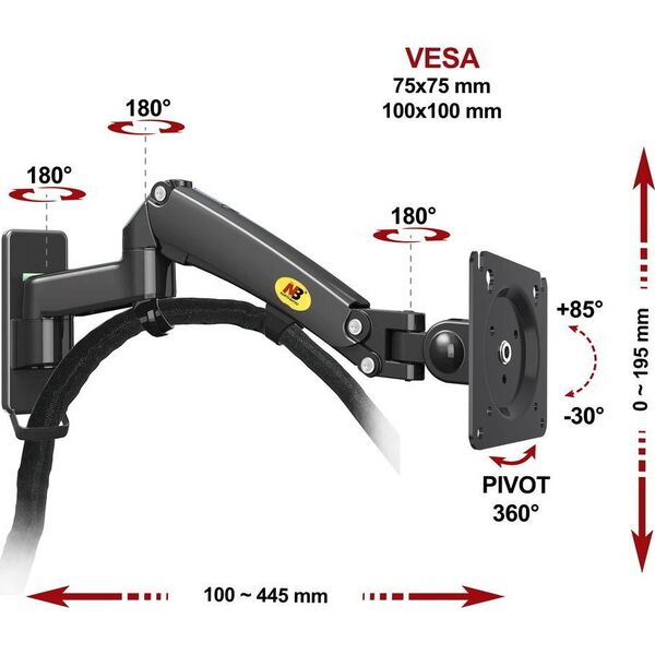 NB Uchwyt ścienny na monitor 17" - 35" (F150B)