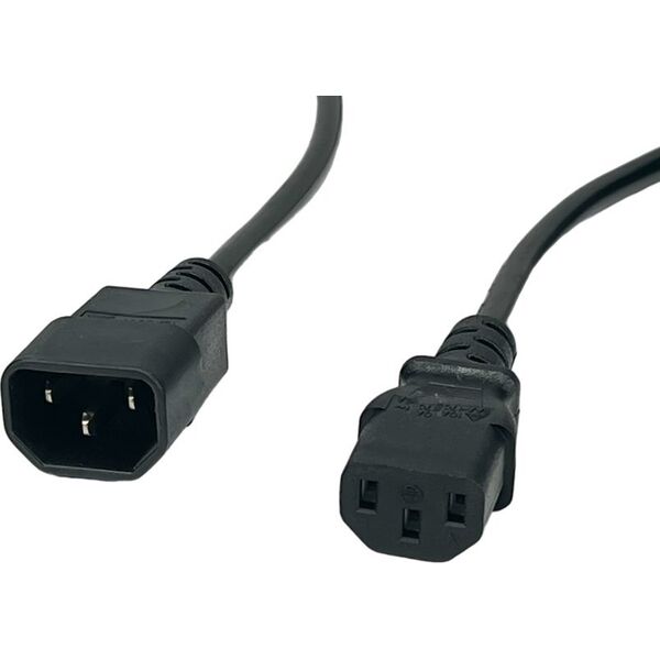 POSAC-C13-C14-18: POS AC cable C13-QT3[10A]-C14-QZ3[10A] H05VV-F3G0,75 L=1800 black