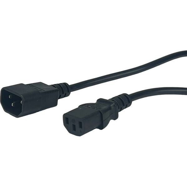 POSAC-C13-C14-18: POS AC cable C13-QT3[10A]-C14-QZ3[10A] H05VV-F3G0,75 L=1800 black