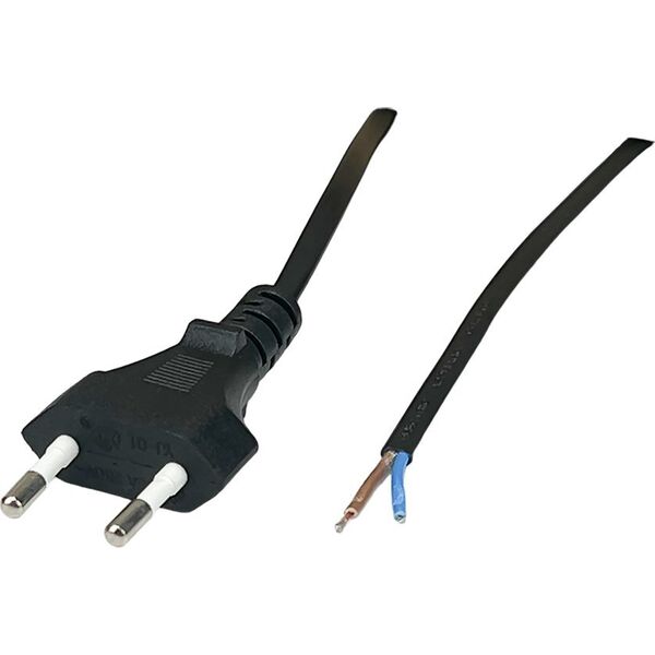 POSAC-CEE7/16BK16: POS AC cable CEE7/16-YJ01[2,5A]-tinned ends H03VVH2-F2G0,75 L=1600 black