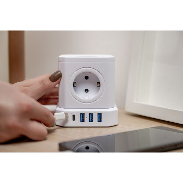 NEWELL NL4387 Kostka zasilająca GaN Power Cube 9w1 biała