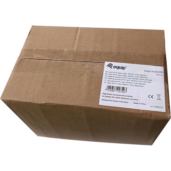 Equip Equip Patchkabel Cat6    9x/Box  S/FTP 2xRJ45 10.00m sw LSZH