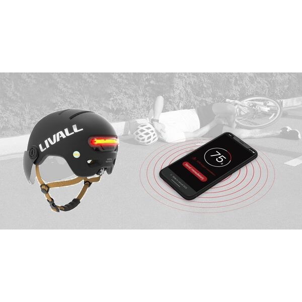 Livall Livall Kask Miejski Livall L23 z Szybką Czujnikiem Upadku SOS i LED