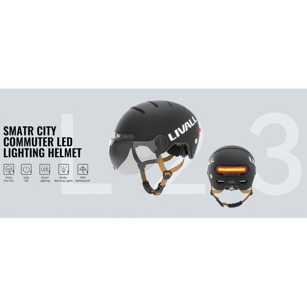 Livall Livall Kask Miejski Livall L23 z Szybką Czujnikiem Upadku SOS i LED