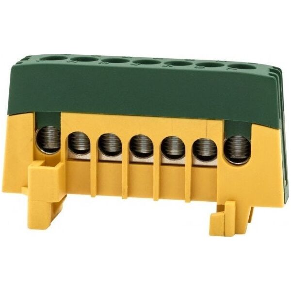 Listwa zasilająca F-Elektro Listwa ochronna ZPI 7-modułowa (7x16mm2) IP20 AL/CU - żółto/zielona F2.0390