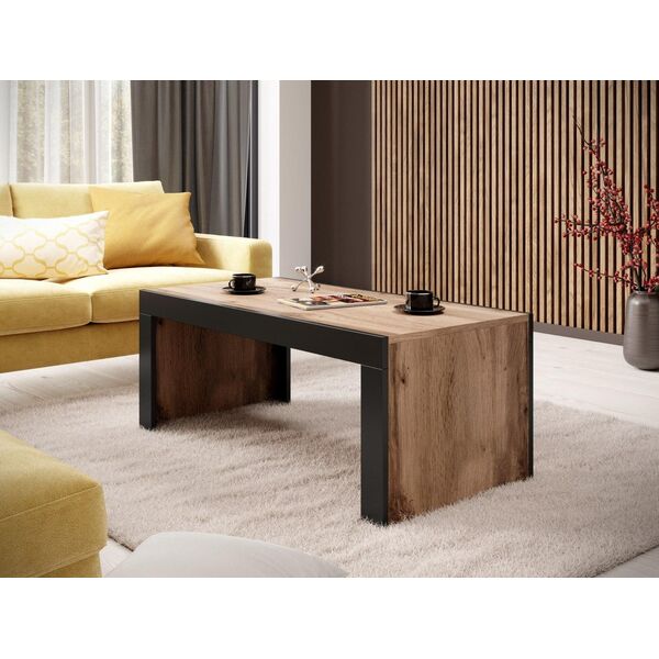 Cama Meble Ława/Stolik MILA 120x60x50 dąb wotan + czarny