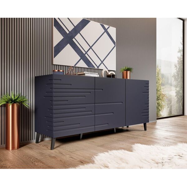 Cama Meble Komoda NOVA 155x40x72 granat mat