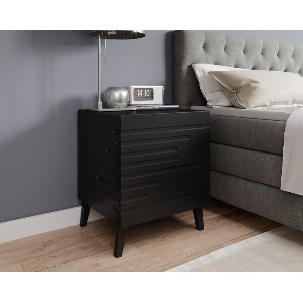 Cama Meble Szafka nocna NOVA 44x40x52 czarny mat