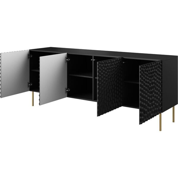 Cama Meble Komoda HOLE 190x40,5xH74,5 czarny mat