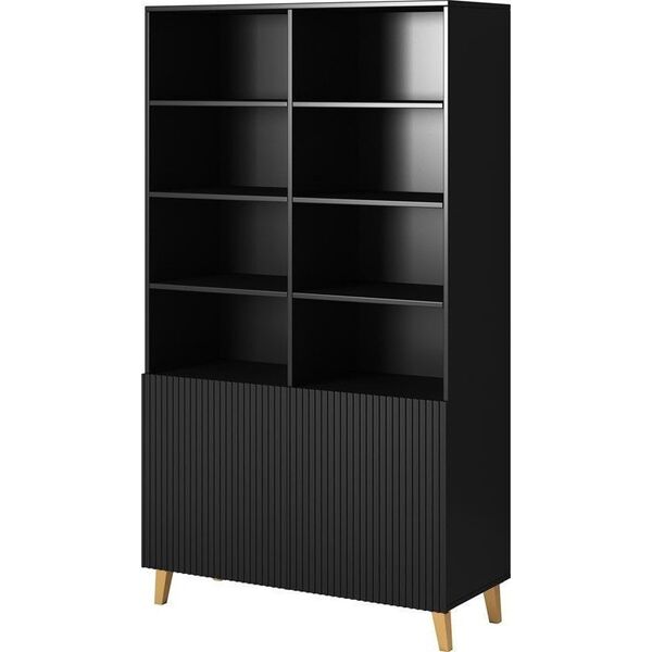 Cama Meble Regał PAFOS 100x40xH176,5 czarny mat