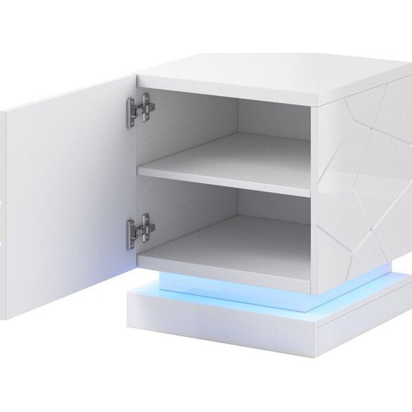 Cama Meble Szafka nocna QIU 2szt. 46x41,5xH53 biały połysk/biały połysk
