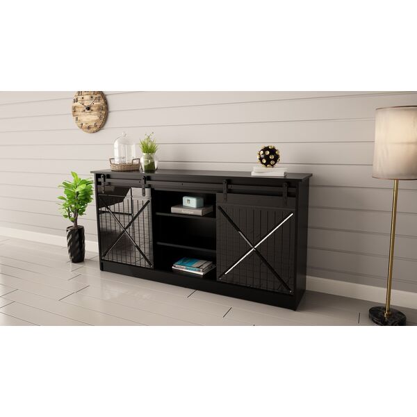 Cama Meble Komoda 160x80x35 GRANERO czarny/czarny poł