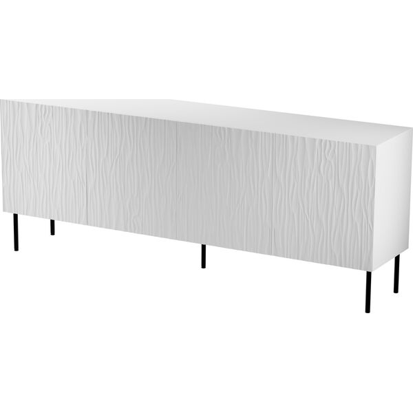 Cama Meble Komoda JUNGLE 190x40,5x74,5 biały mat + czarne nóżki