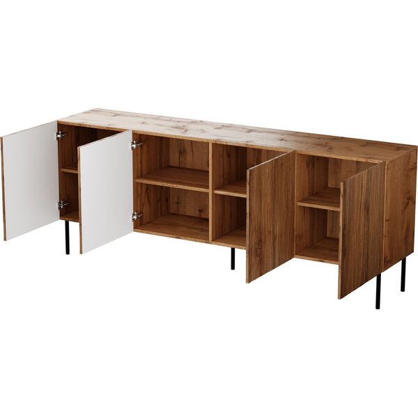 Cama Meble Komoda JUNGLE 190x40,5x74,5 dąb wotan + czarne nóżki